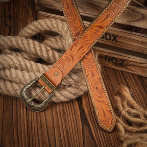 Cinto Western Antigo em Couro Premium – Esporatto