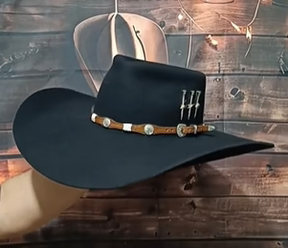 Chapéu 3 Cravos Copa Baixa Preto Banda De Moeda