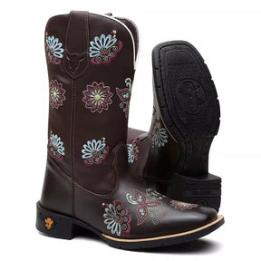 Bota Texana Feminina "Mandala Azul" - Esporatto