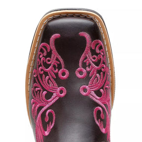 Bota Texana Feminina "Floral Rosa" - Esporatto